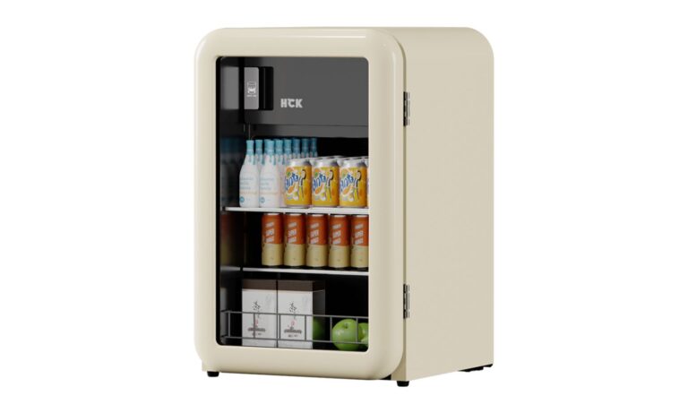 Tủ lạnh đựng đồ uống HCK 115L SC-130RD-S màu kem mặt kính (ngăn lạnh 100L, đông 15L)