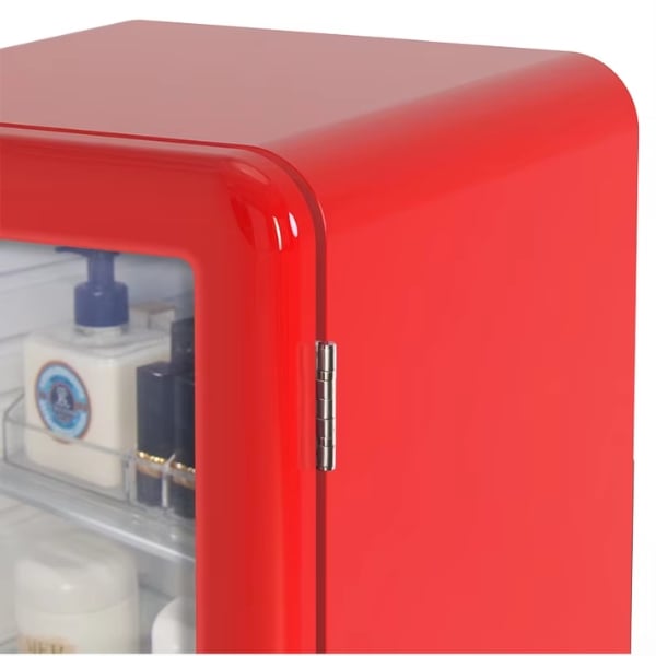 Tủ lạnh đựng mỹ phẩm & đồ uống HCK 48L màu đỏ có mặt kính