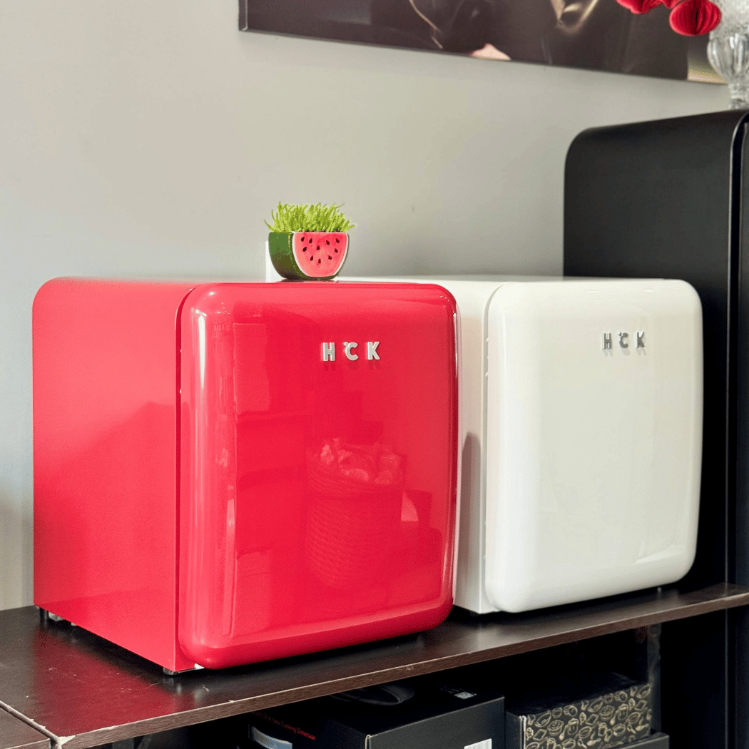 Tủ lạnh mini retro HCK BC-46R 48L màu đỏ cánh kín