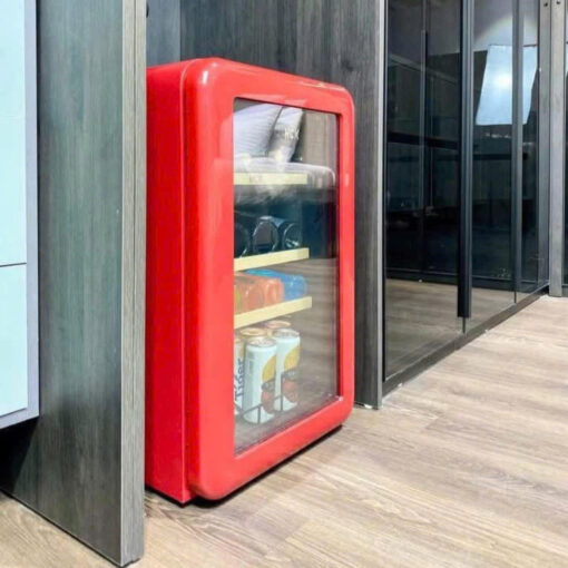 Tủ rượu HCK màu đỏ 22 chai có mặt kính (dung tích 70L)