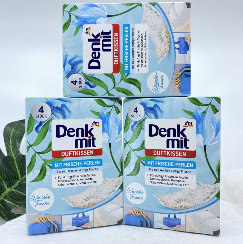 Túi thơm quần áo Denkmit Wäscheduft Kissen Sensual Fresh, 4 St (đóng 9 hộp/thùng)