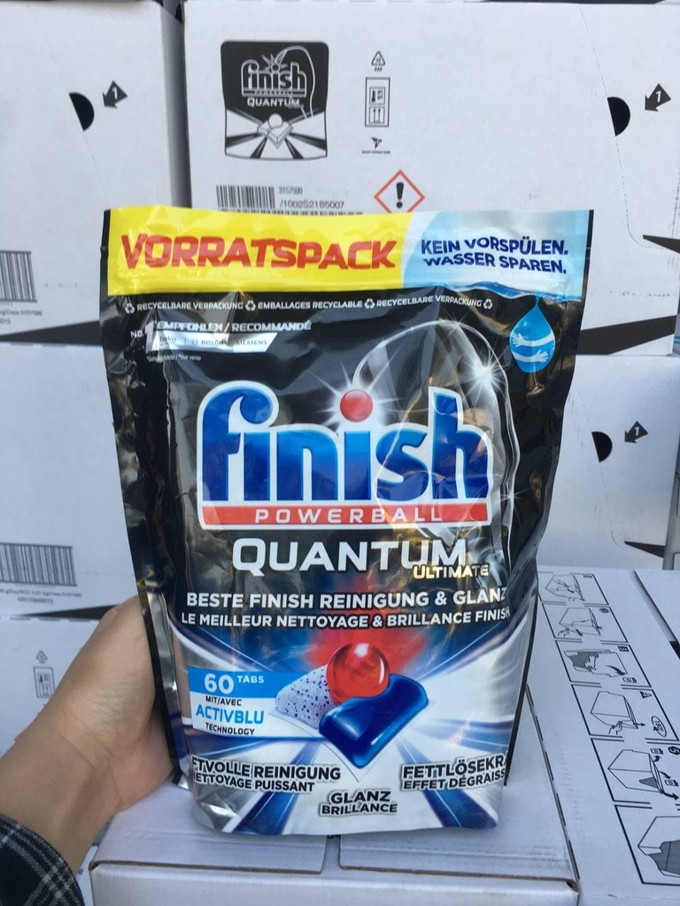 Viên rửa bát Finish Ultimate All in1 hương chanh 60 viên ( thùng 6)
