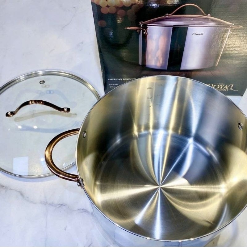 Nồi luộc gà Inox Ciwete Royal Knight Series 28cm vung kính