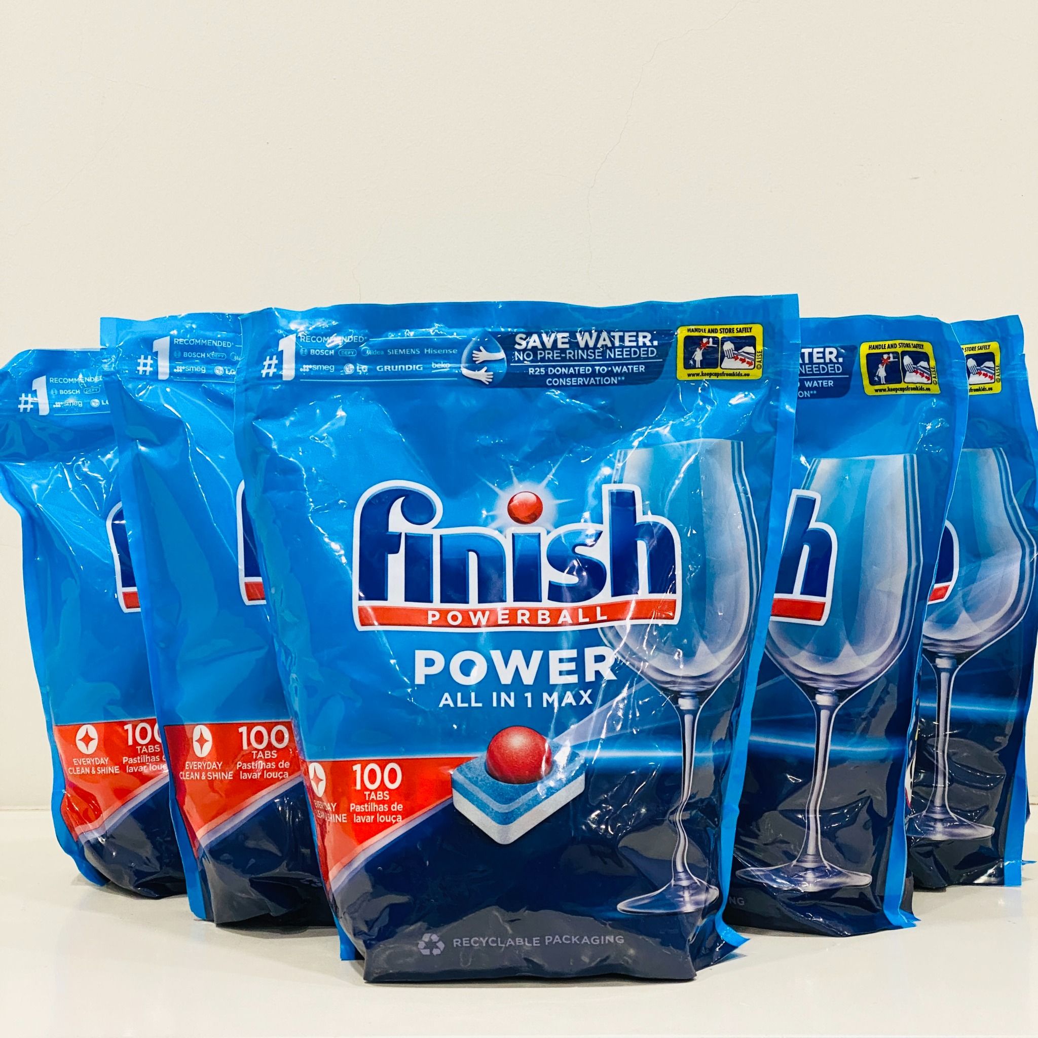 Viên rửa bát FINISH POWER ALL IN 1 MAX túi 100 viên (thùng 5 túi)