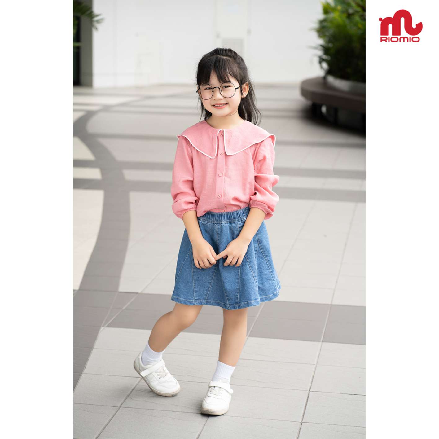 Bộ váy jean áo thun cưc yêu cho bé gái từ 1-8 tuổi CGV40076W | Bé Cưng Shop