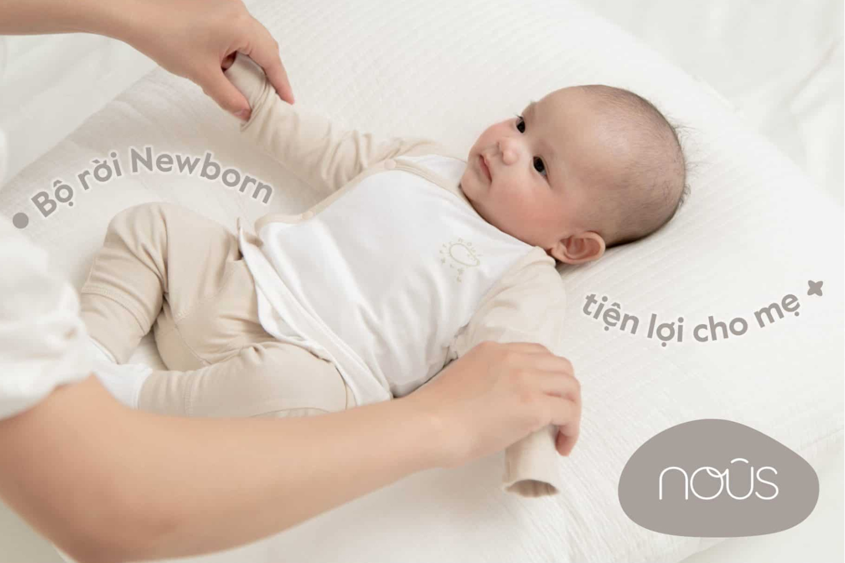 Chi tiết trên quần áo Nous Newborn tiện lợi cho mẹ