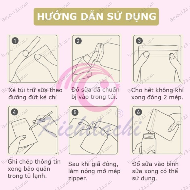 Túi trữ sữa cảm biên nhiệt plus Kichilachi, có vòi (30 túi, 120ml)