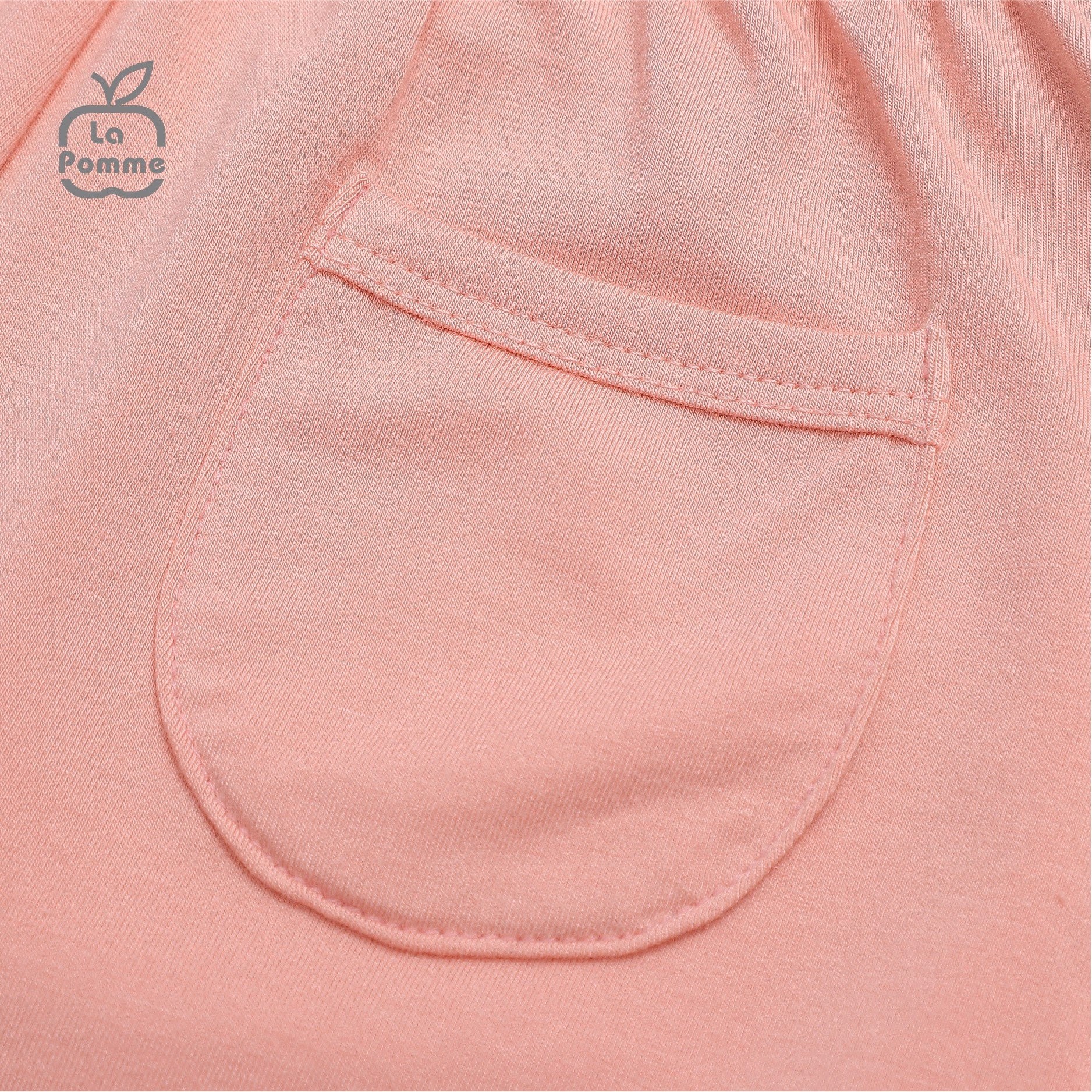 Bộ cộc tay La Pomme kẻ gấu nâu