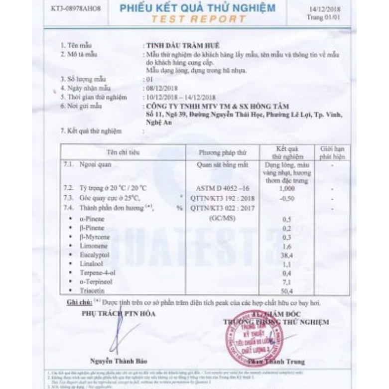 Tinh dầu tràm Huế Hồng Tâm - 100ml