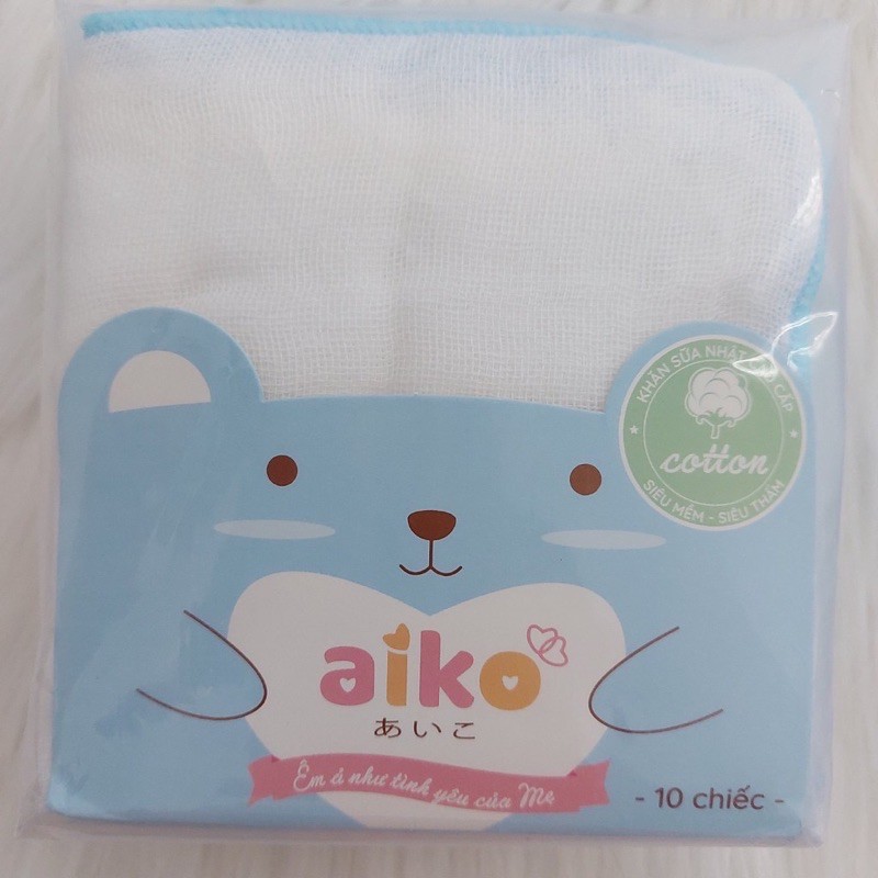 Set 10 khăn sữa xô 3 lớp Aiko nhỏ (27x25cm)
