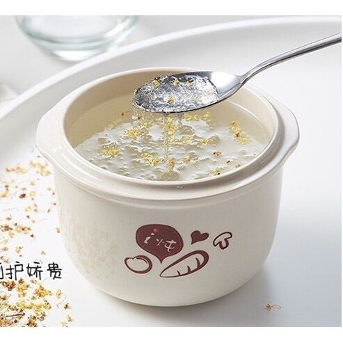 Thố sứ kèm nắp thay thế nồi nấu cháo chậm Bear