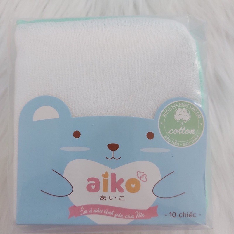 Set 10 khăn sữa xô 3 lớp Aiko nhỏ (27x25cm)