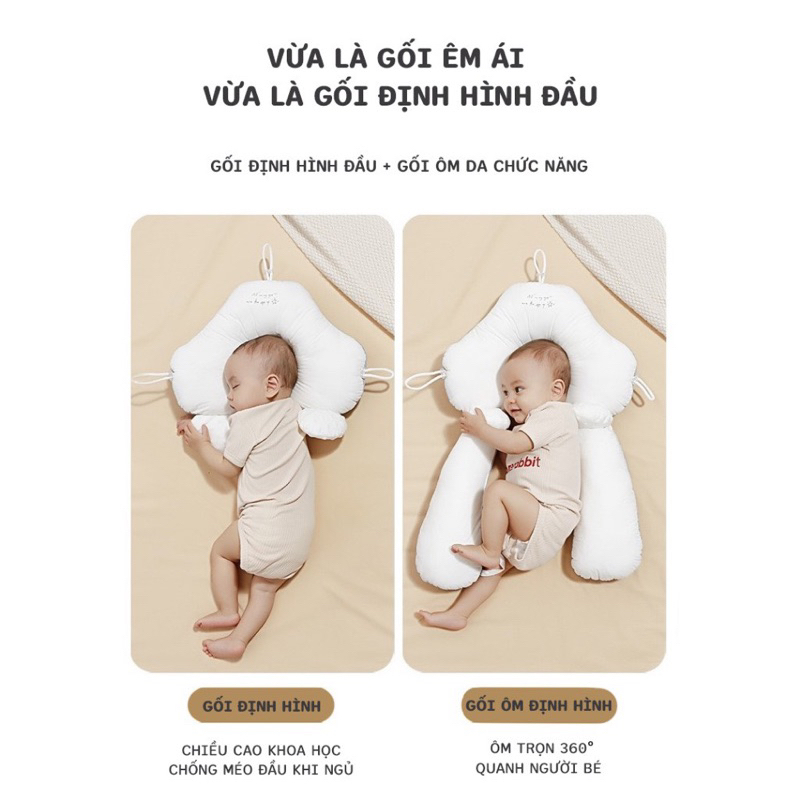 Gối chặn kèm gối nằm chữ U hình nấm
