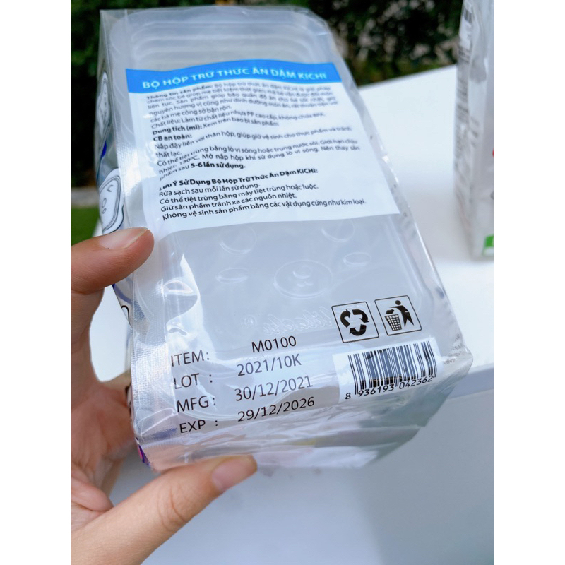 Set 06 khay trữ đông đồ ăn dặm Kichilachi 150ml