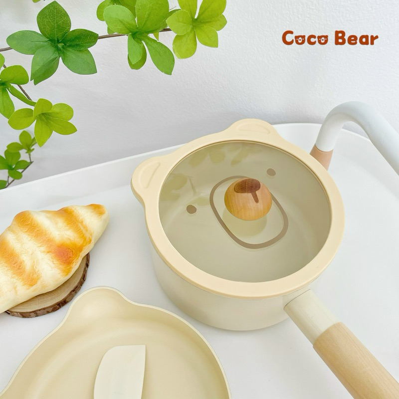 Nồi chảo gấu Coco Bear chế biến đồ ăn dặm cho bé (16cm)