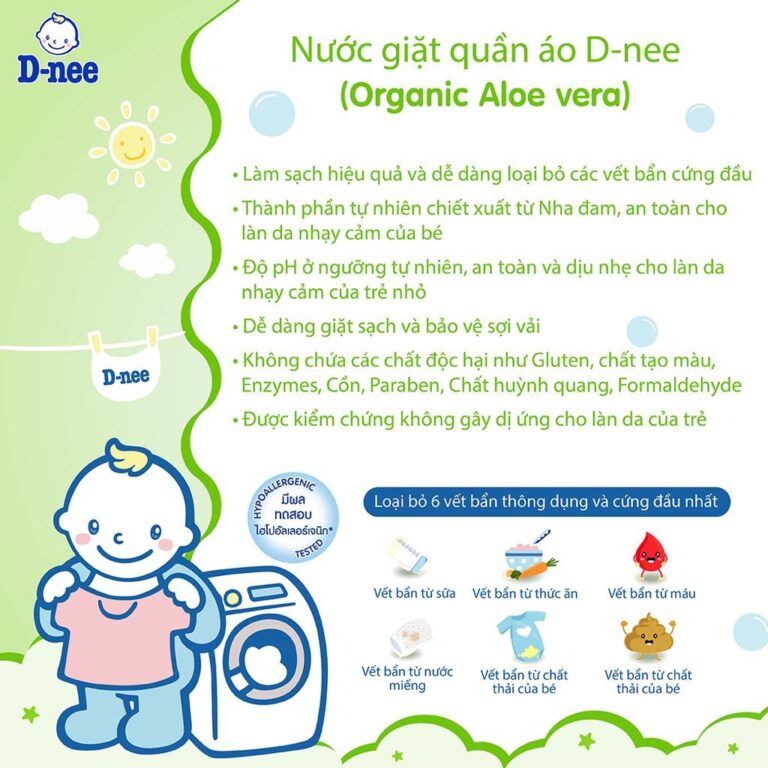 Dung dịch giặt quần áo D-Nee Organic Xanh Lá 3L