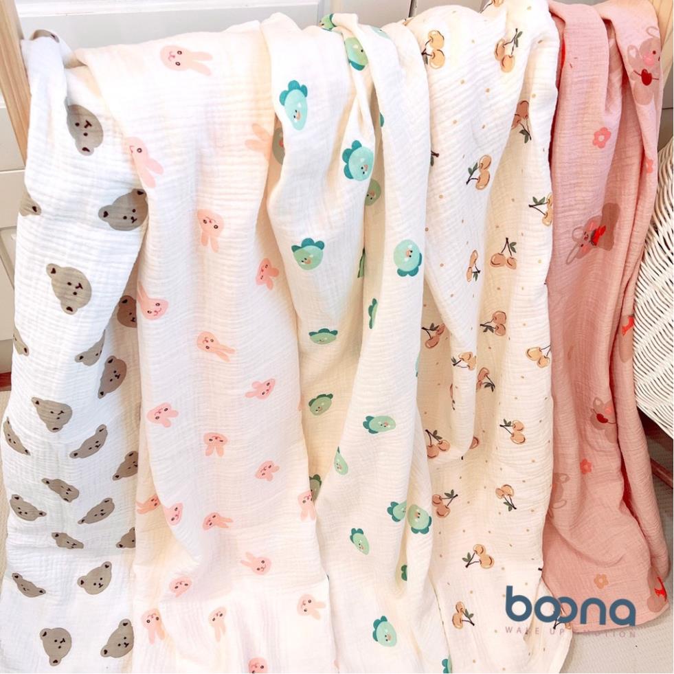 Khăn, chăn xô muslin 4 lớp viền zic zac Boona (70x90cm)