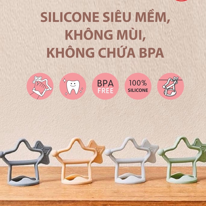 Ngậm nứu silicone hình sao Kichilachi cho bé