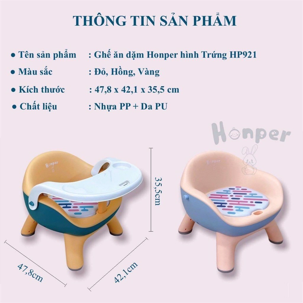 Ghế ăn dặm Honper 2in1 hình trứng HP921