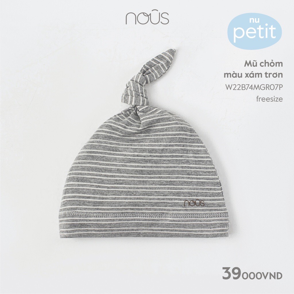 Mũ chỏm Nous màu xám trơn