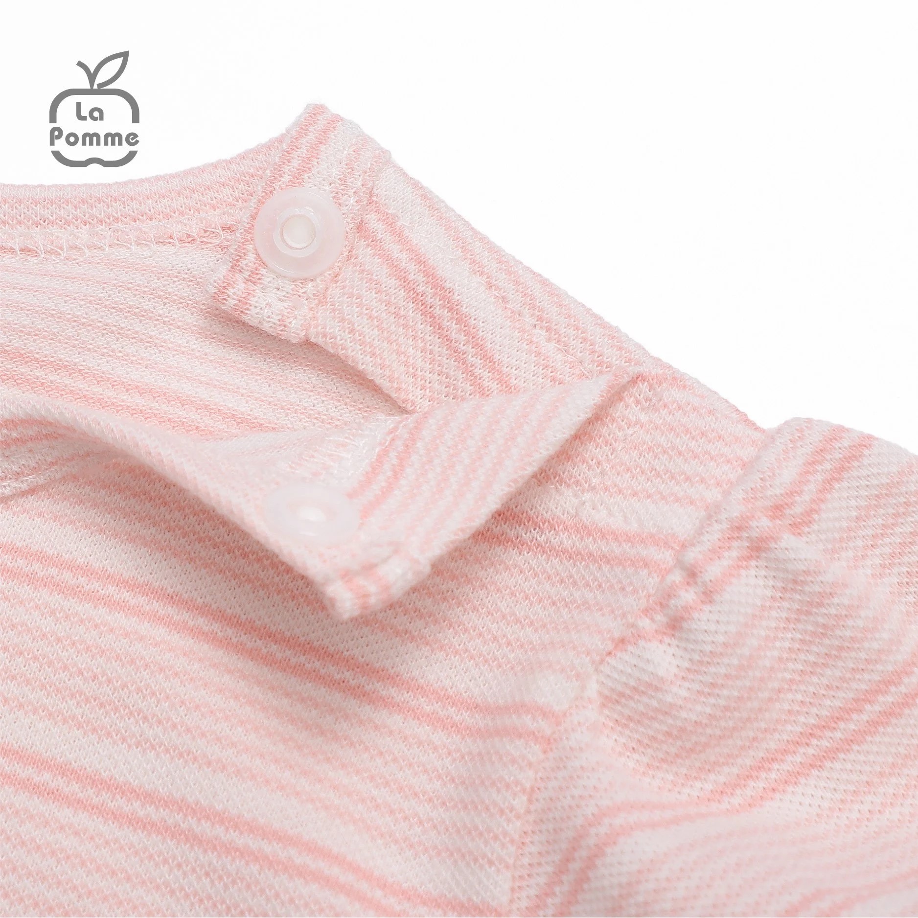 Bộ cộc tay La Pomme kẻ gấu nâu