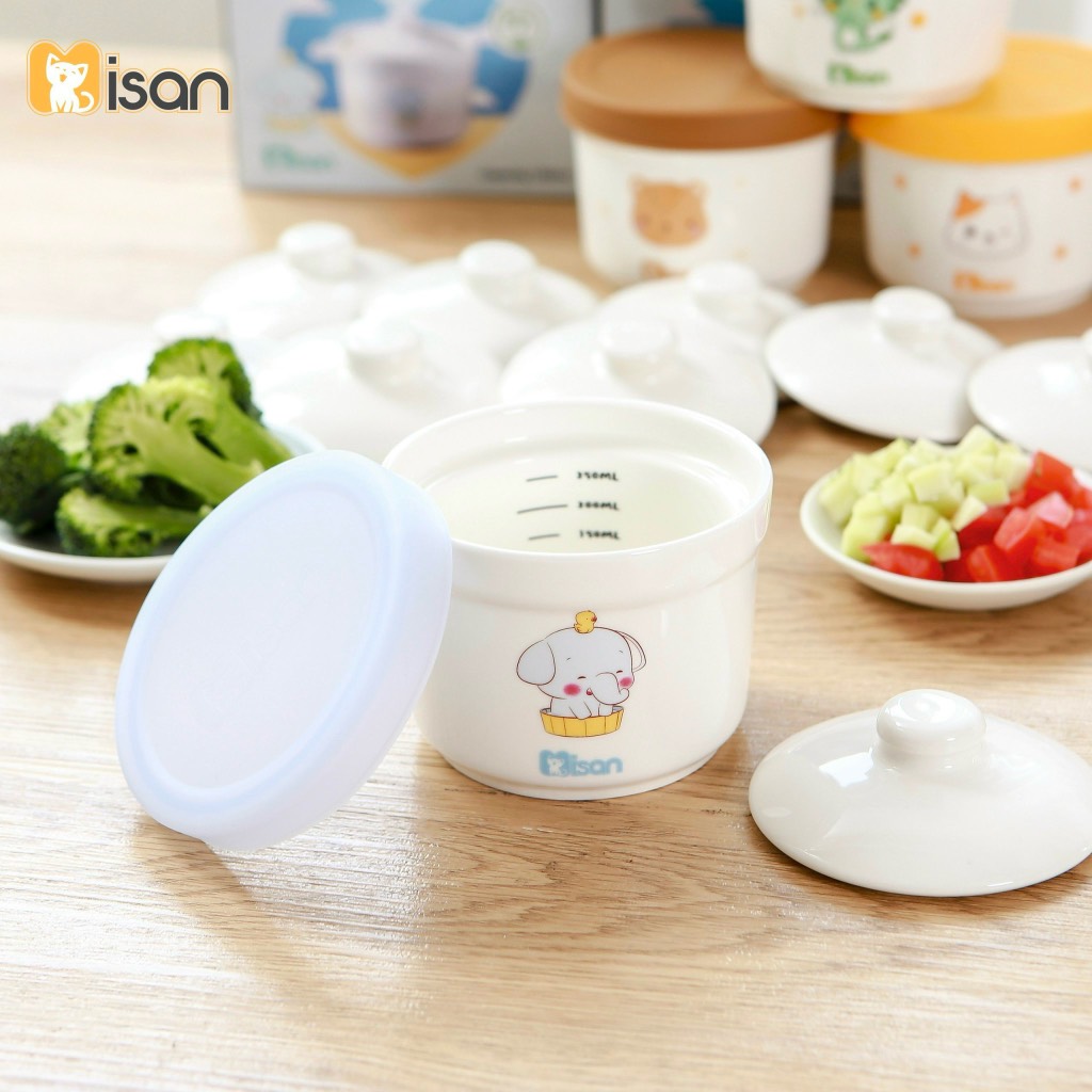 Bát sứ có nắp đậy, chia vạch Misan (2 nắp) 200ml