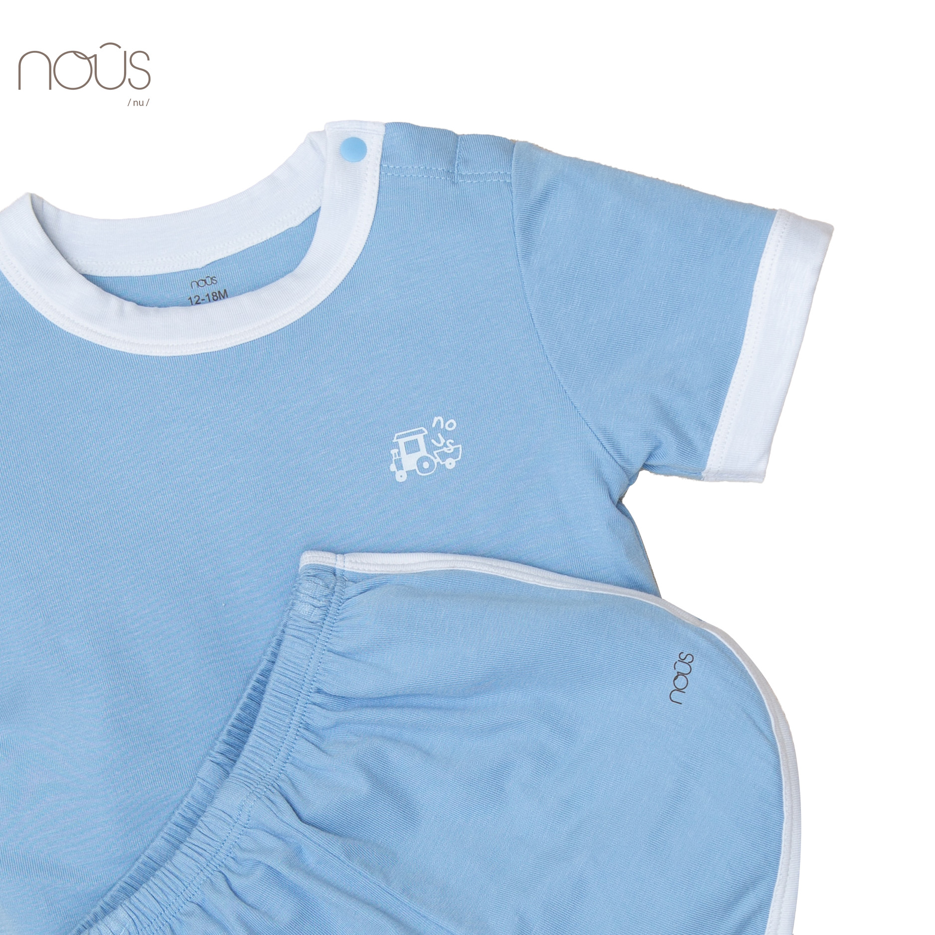 Bộ cài vai cộc petit xanh dương