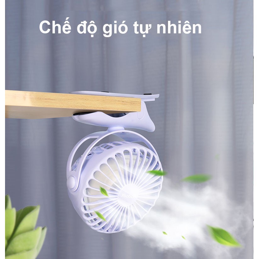Quạt kep tích điện mini Yoobao - xoay góc 720 độ, 32 tiếng, 6400 mAh