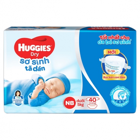 Tã dán Huggies Dry size NB 40 miếng (dưới 5kg)