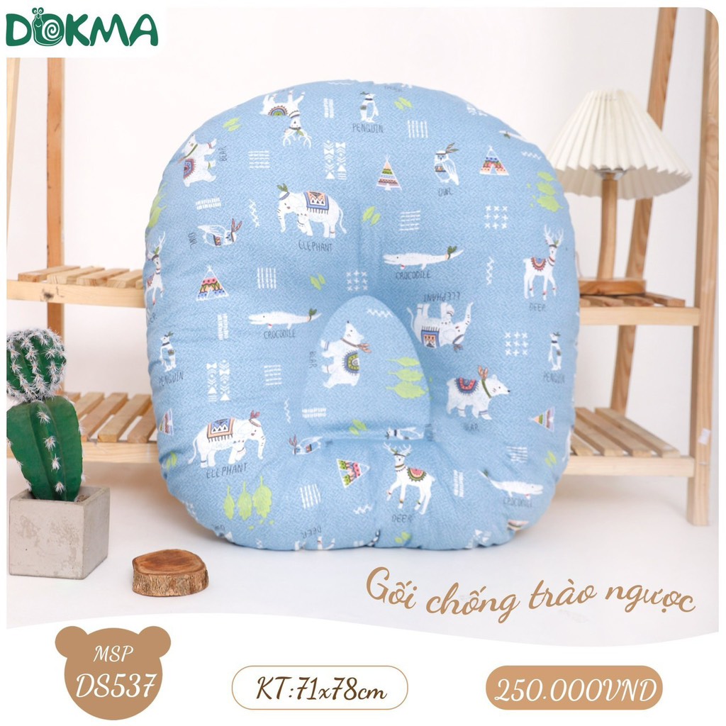 Gối chống trào ngược cho bé Dokma vải kate DS537 (71x78cm)