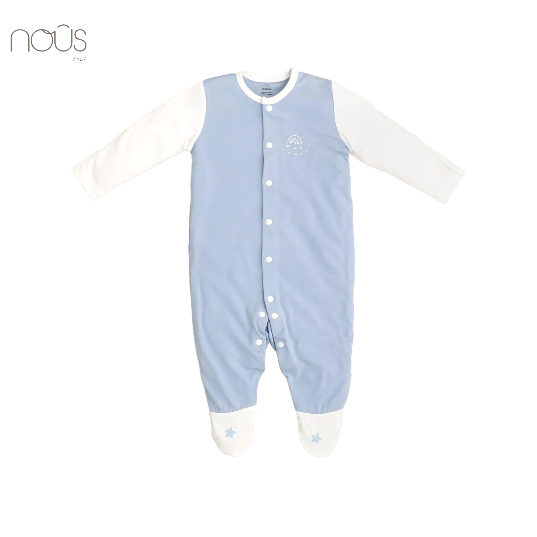 Bộ body có tất xanh hình cầu vồng size Newborn (dành cho bé sơ sinh dưới 3.8Kg)