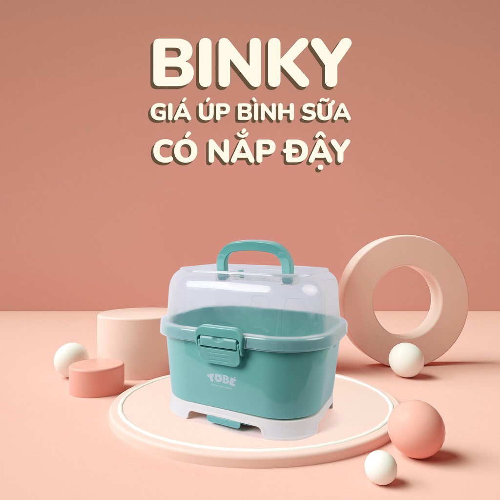 Giá úp bình sữa có nắp đậy Binky
