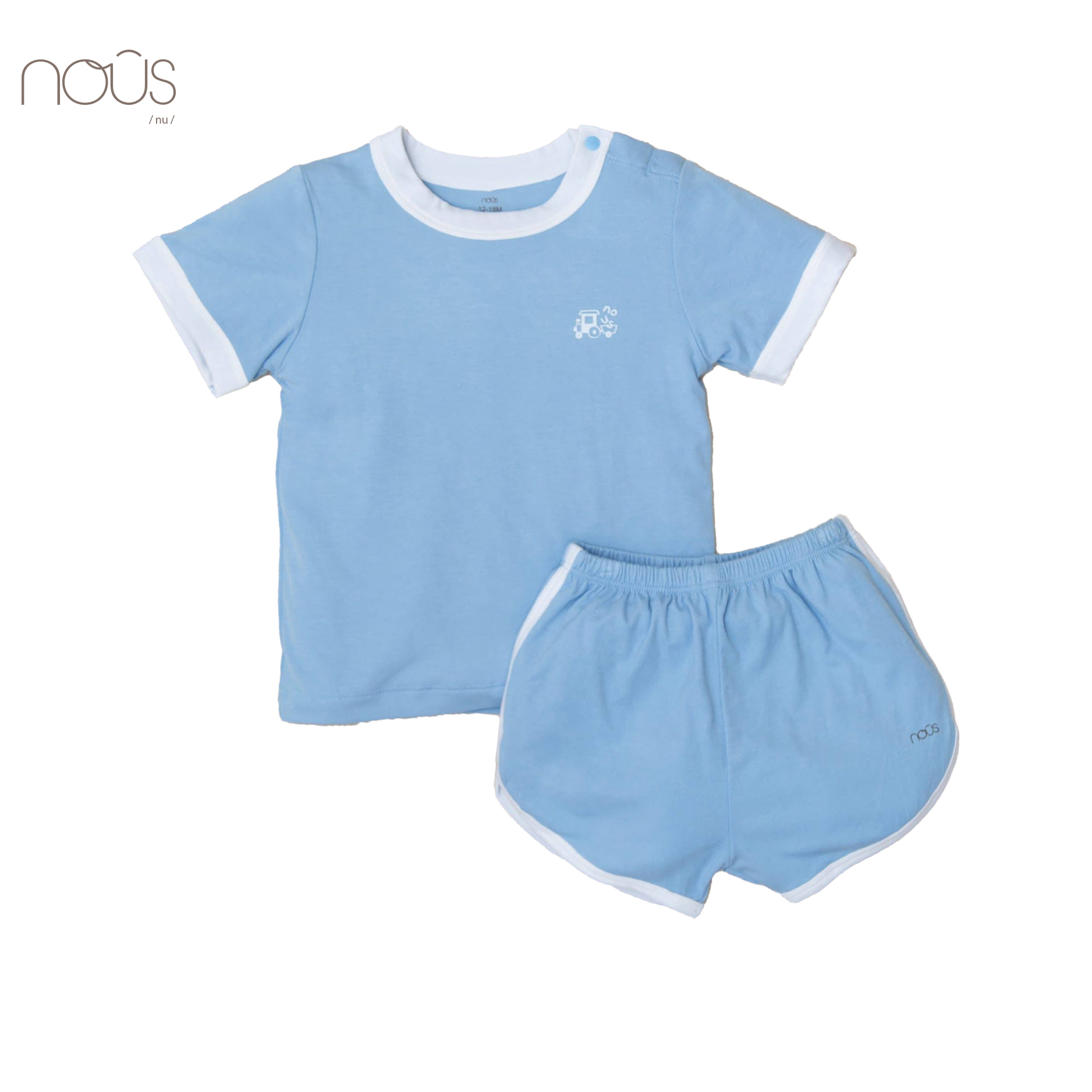 Bộ cài vai cộc petit xanh dương