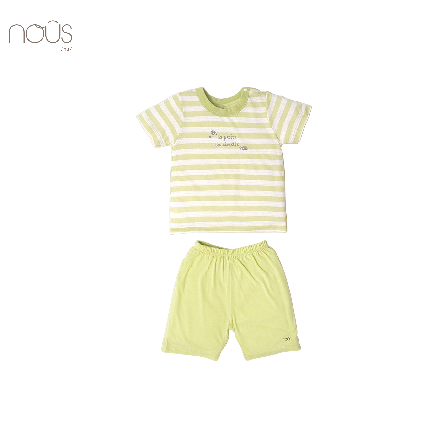 Bộ cài vai cộc kẻ xanh lá