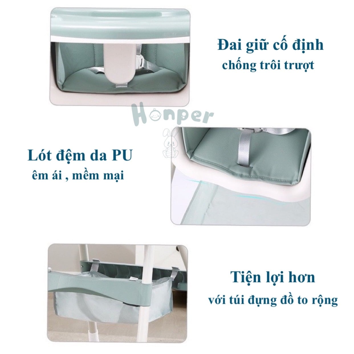 Ghế ngã ăn dặm gấp gọn Honper HP211