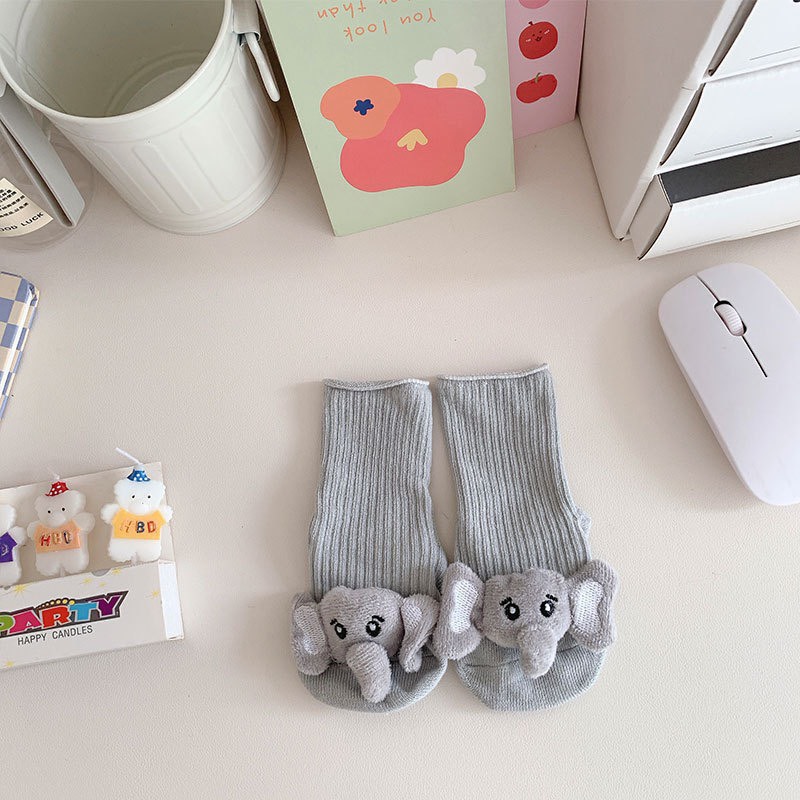 Tất dài len tăm chống trượt hình thú (0-3 tuổi)