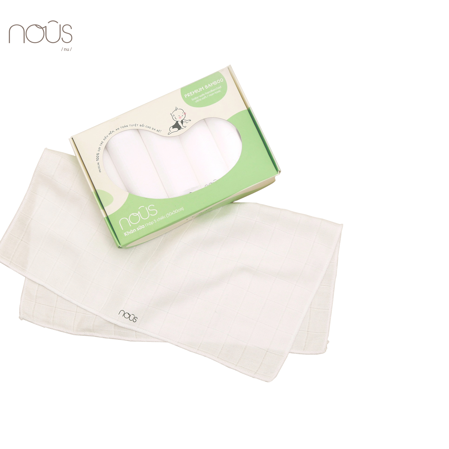 Khăn sữa bamboo màu trắng