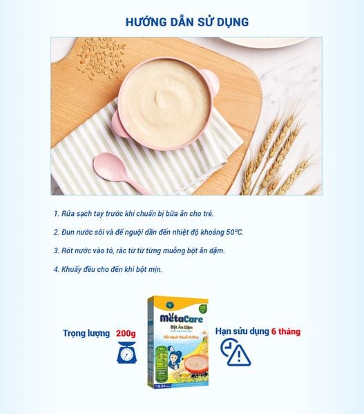 Bột ăn dặm MetaCare Yến Mạch Chuối & Olive - 200g (6 - 24 tháng)