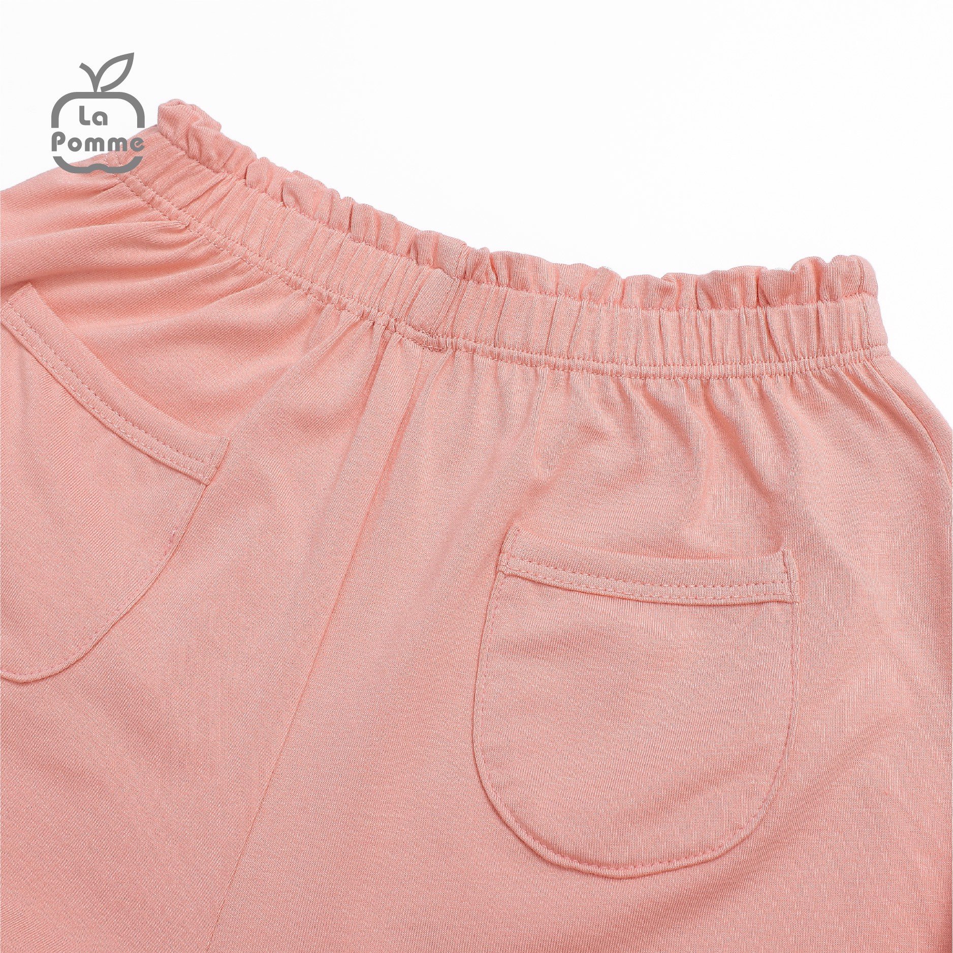 Bộ cộc tay La Pomme kẻ gấu nâu