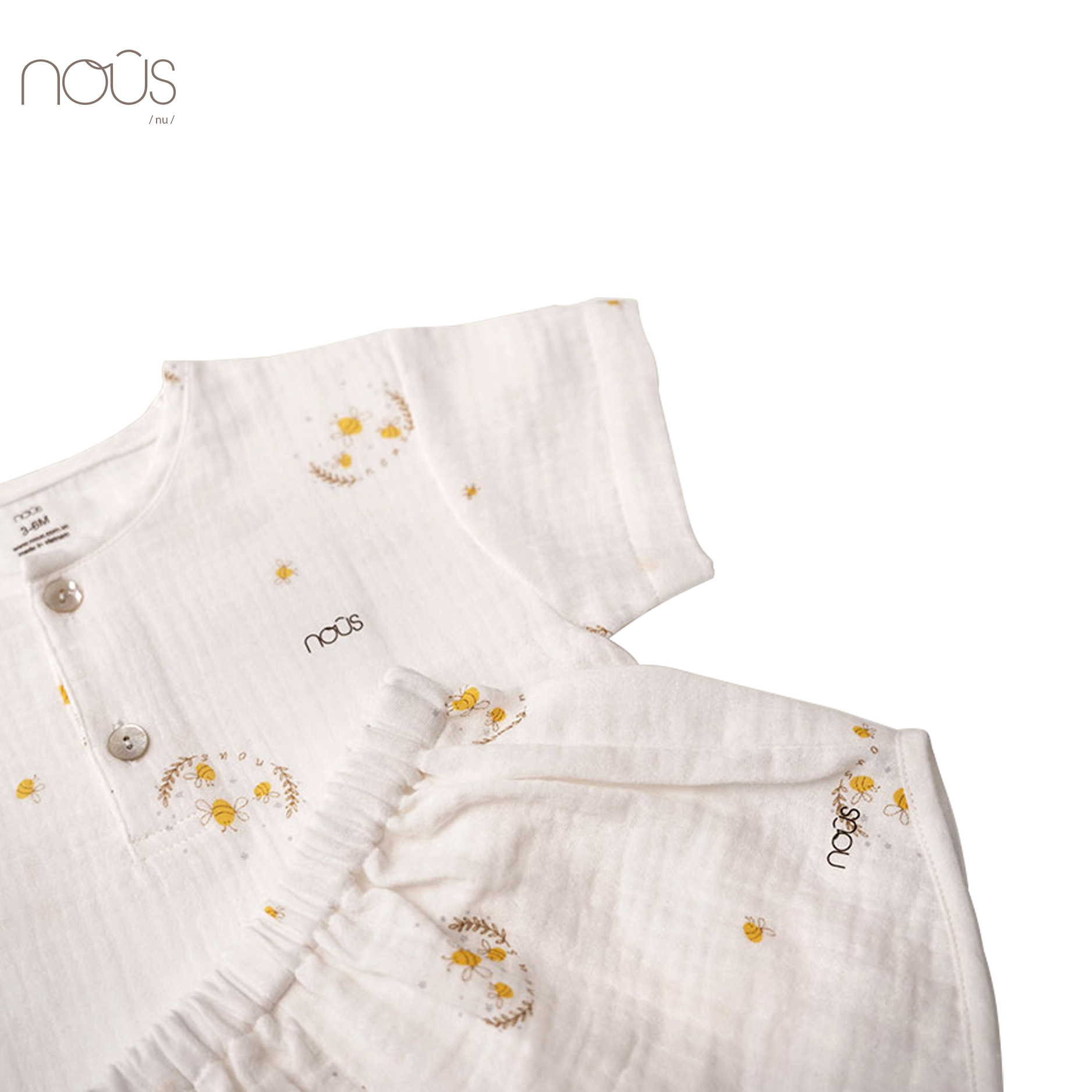 Bộ cài thẳng cộc trắng hình ong cầu vồng