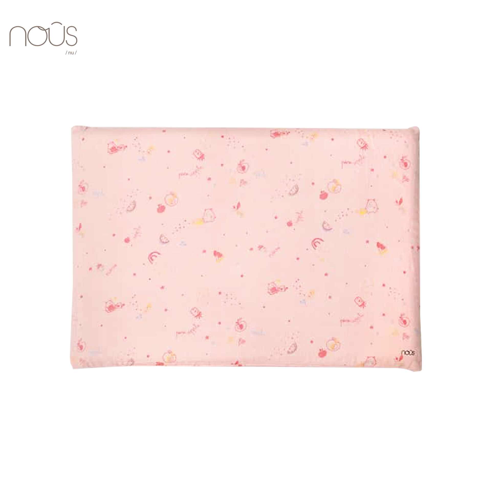 Gối mây hồng hình gấu và trái cây