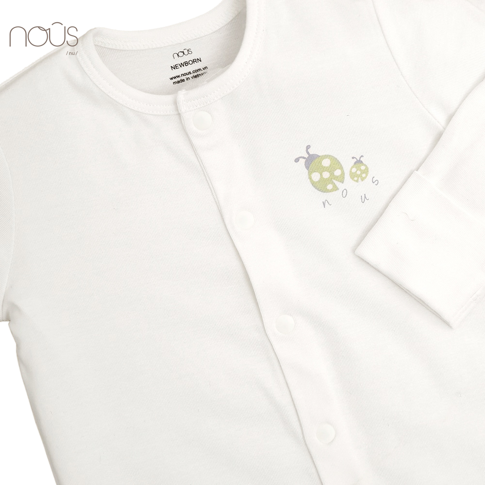 Bộ body có tất trắng hình bọ rùa size Newborn (dành cho bé sơ sinh dưới 3.8Kg)