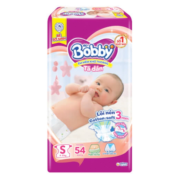 Tã dán Bobby Fresh size S 54 miếng (4-8kg)