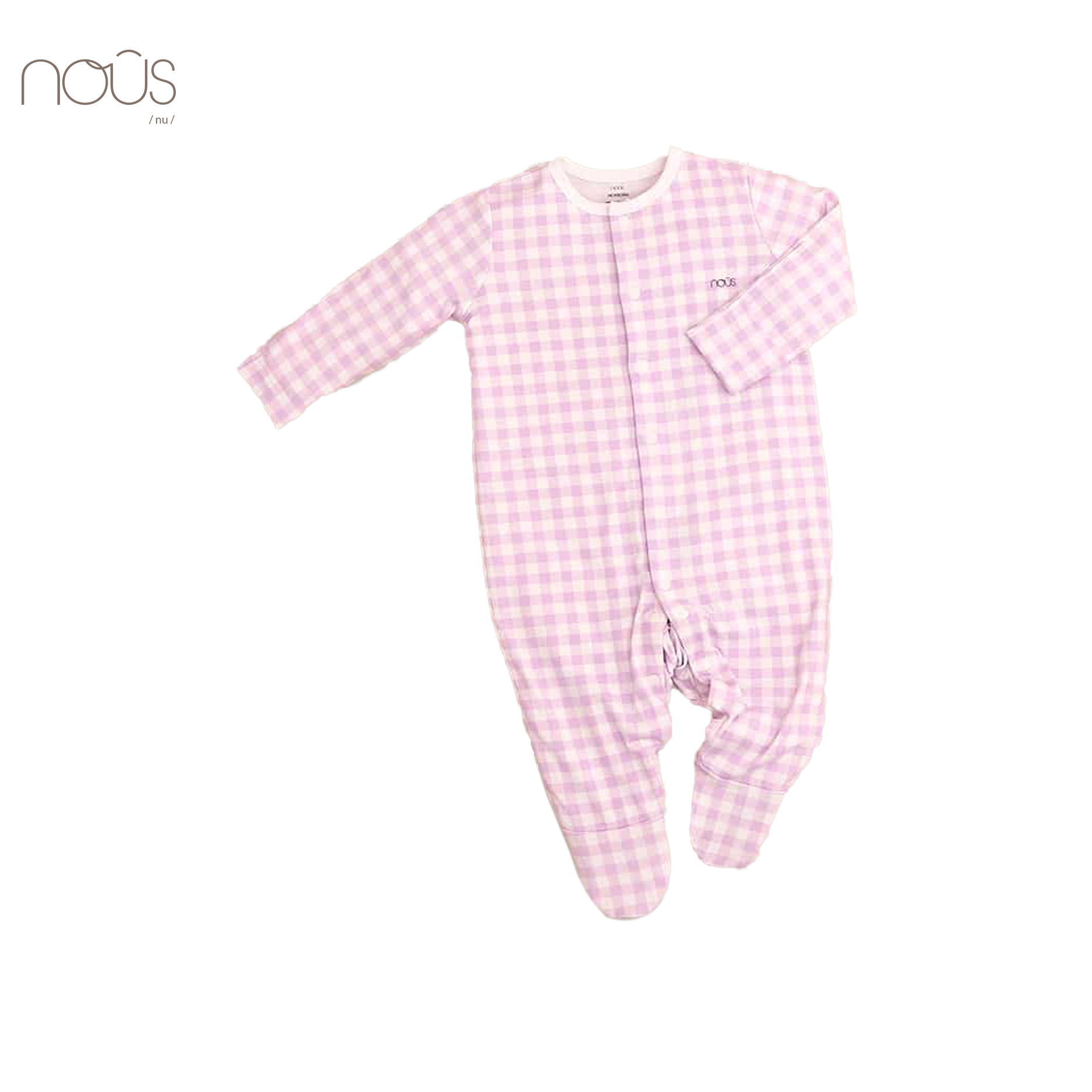 Bộ body có tất tím kẻ ô vuông size Newborn (dành cho bé sơ sinh dưới 3.8Kg)