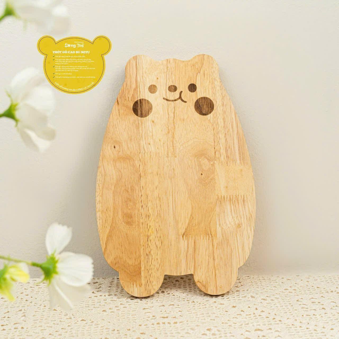 Thớt gỗ chế biến đồ ăn dặm cho bé Song Tuệ