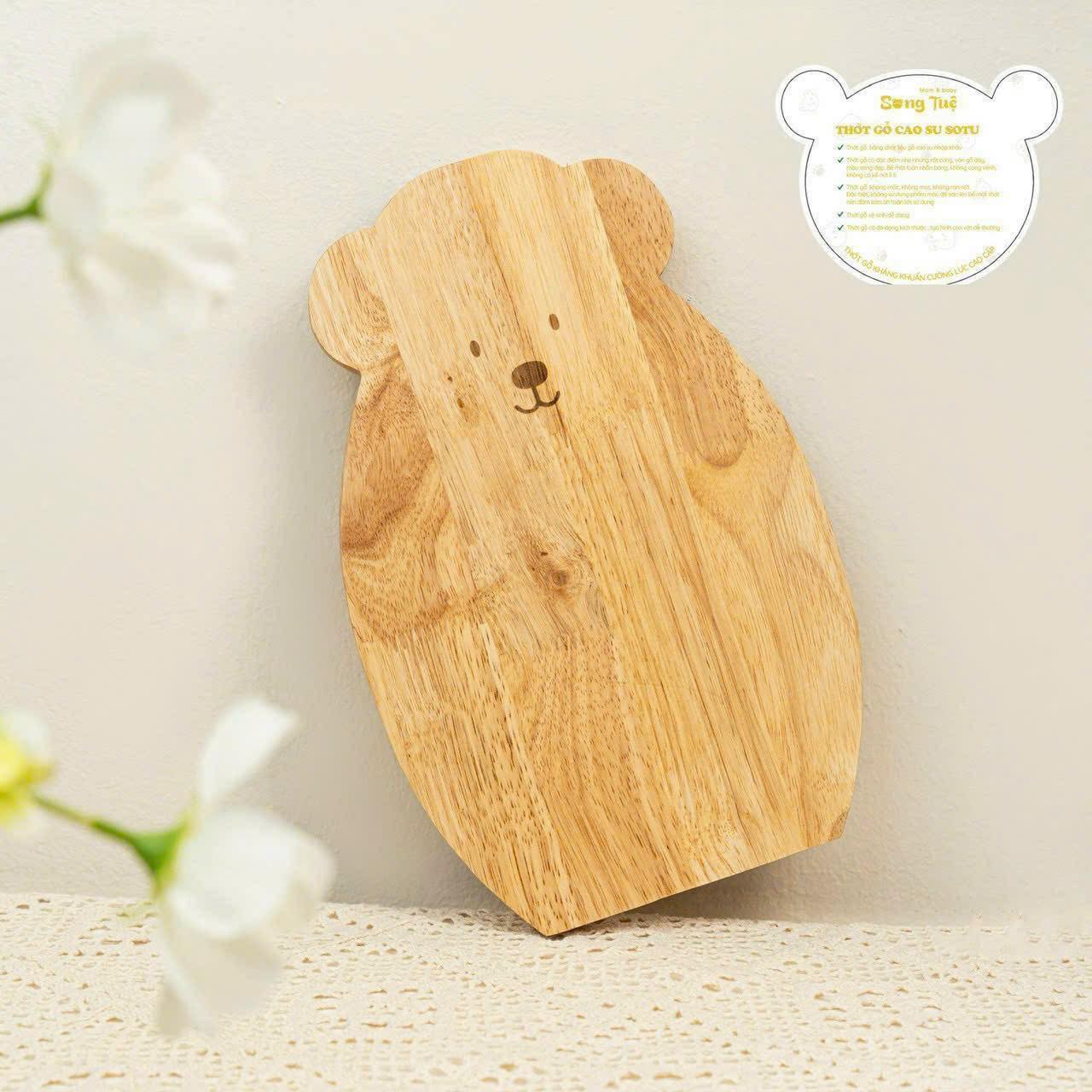 Thớt gỗ chế biến đồ ăn dặm cho bé Song Tuệ