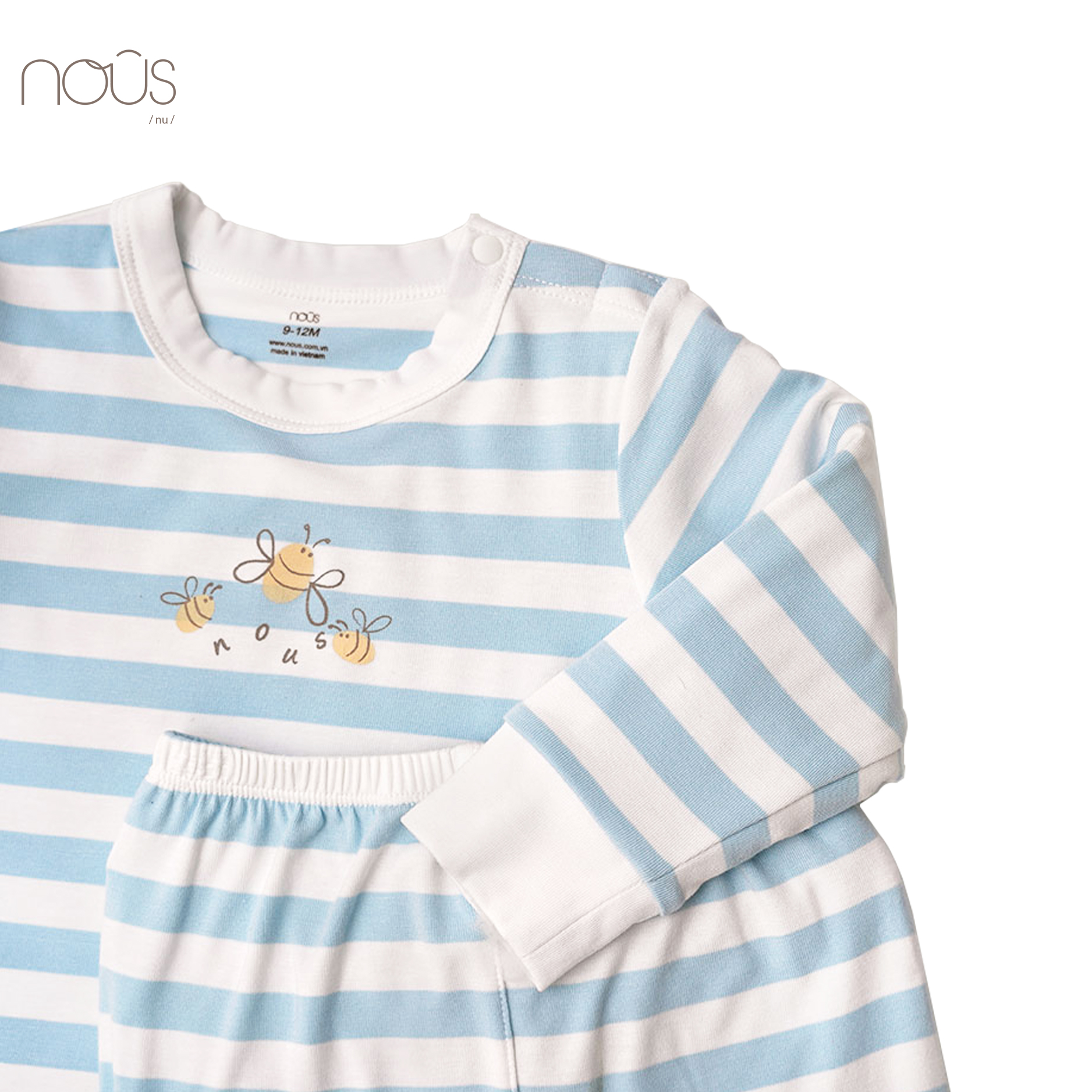 Bộ cài vai dài kẻ xanh trắng