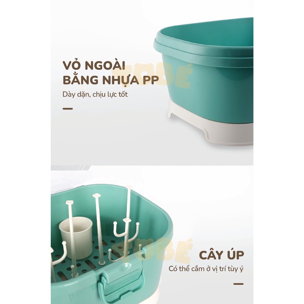 Giá úp bình sữa có nắp đậy Binky