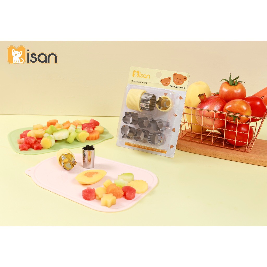 Bộ khuôn Misan cắt tạo hình rau củ quả inox 8 món