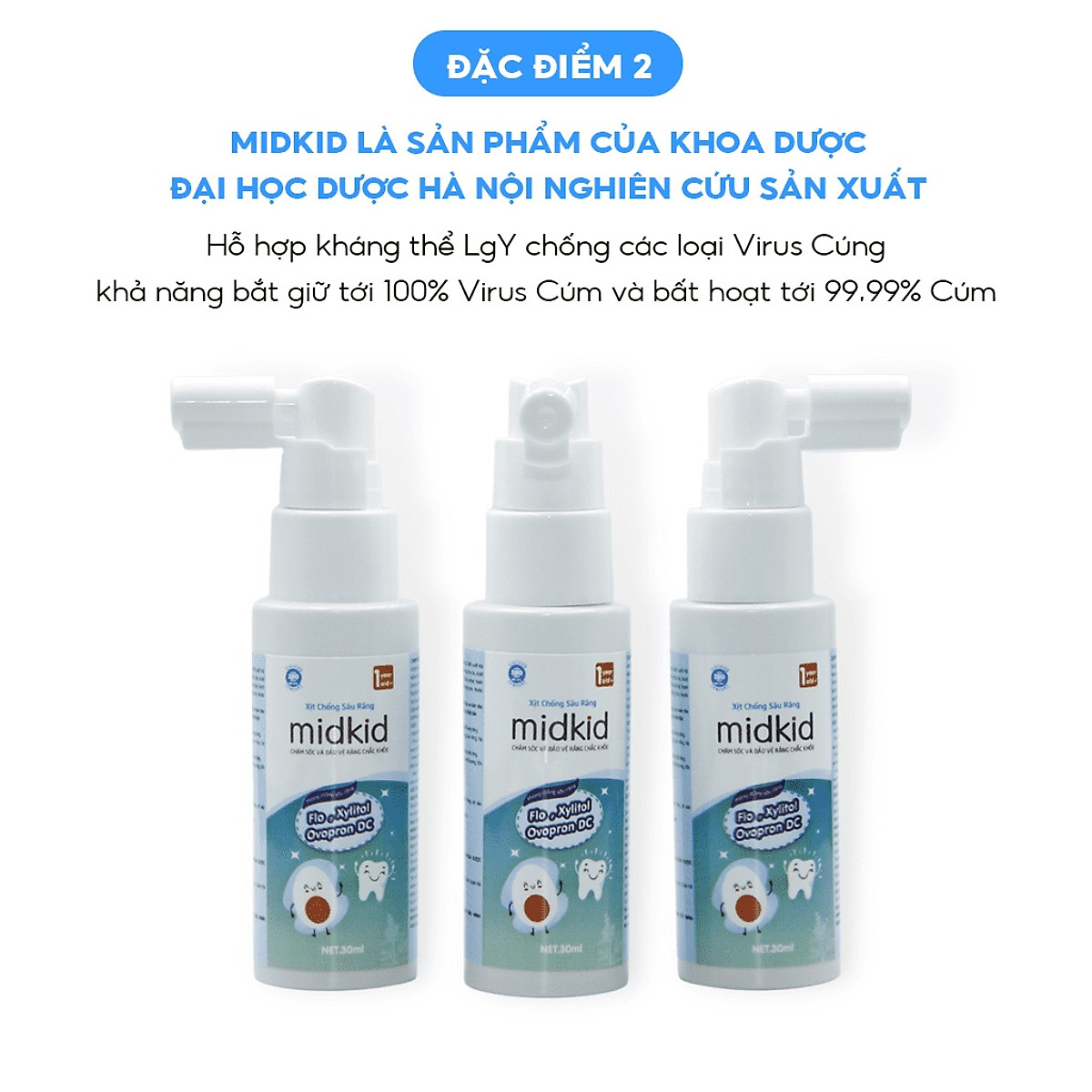 Xịt chống sâu răng Midkid 30ml (Từ 1 tuổi)